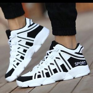 Black and White Size-9 Athletic Sneakers